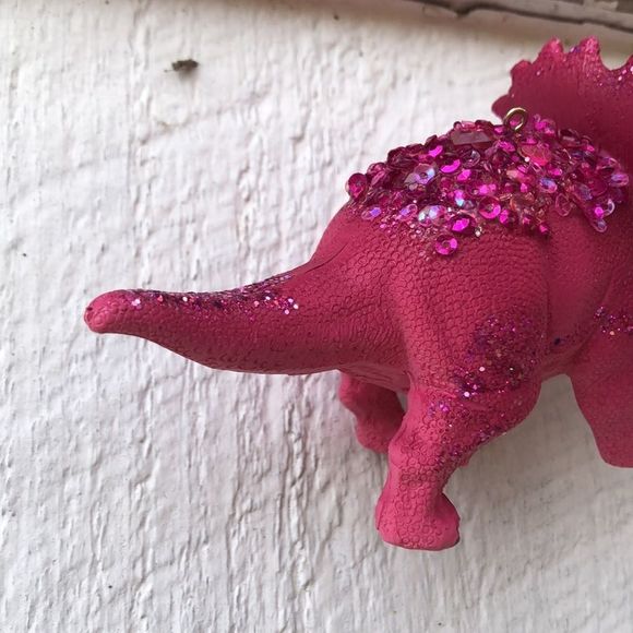 2/$25 🍣 New Pink Triceratops Dinosaur Ornament - Picture 1 of 9